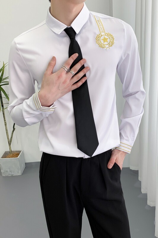 714A-D656P45控69/2025春季新款发型师夜店ktv酒吧工作服衬衫制服,男装衬衫,星座714A（原电商C314）