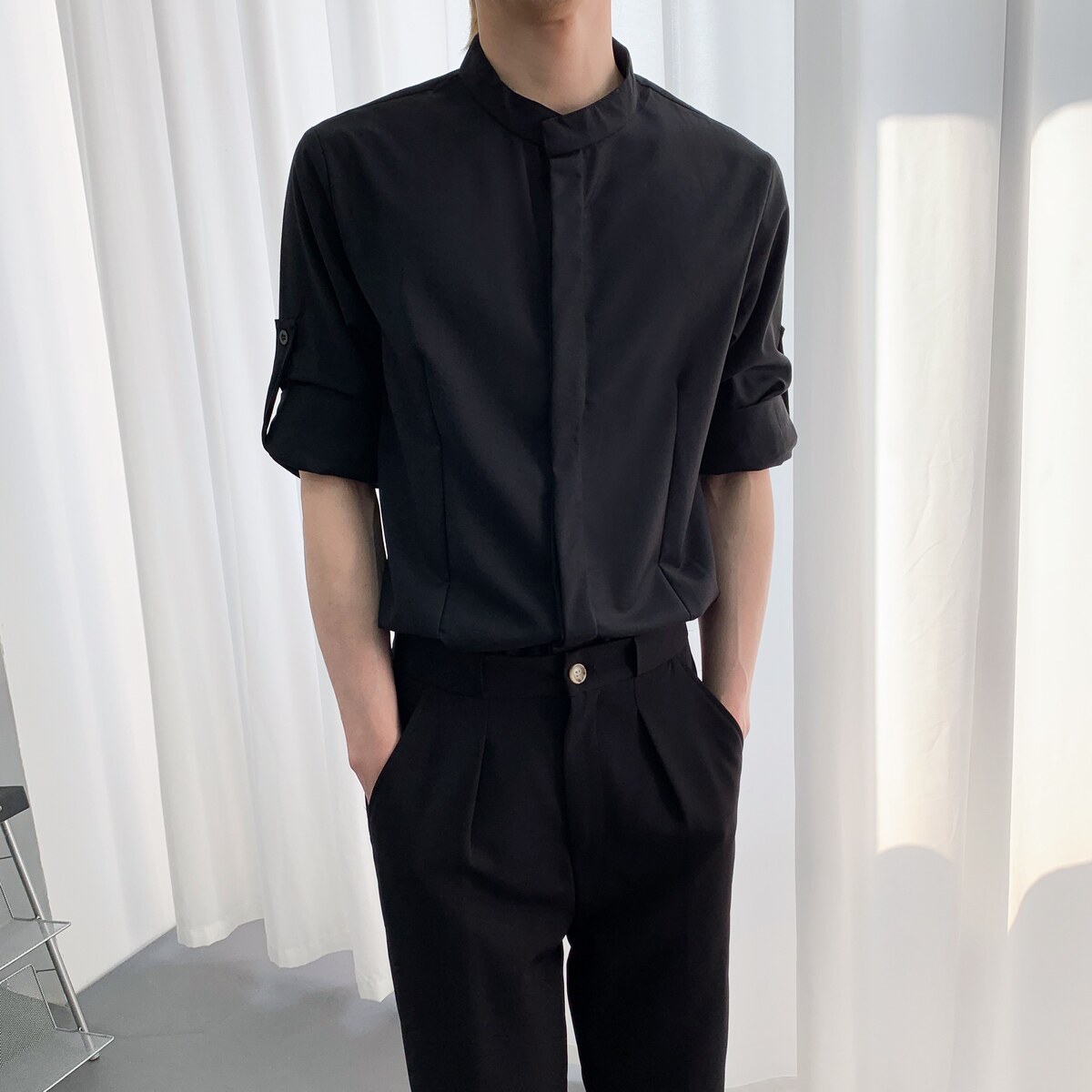 714A-D3071P45控69/2025春夏长袖短袖两穿餐厅发型师工作服衬衫,男装衬衫,星座714A（原电商C314）