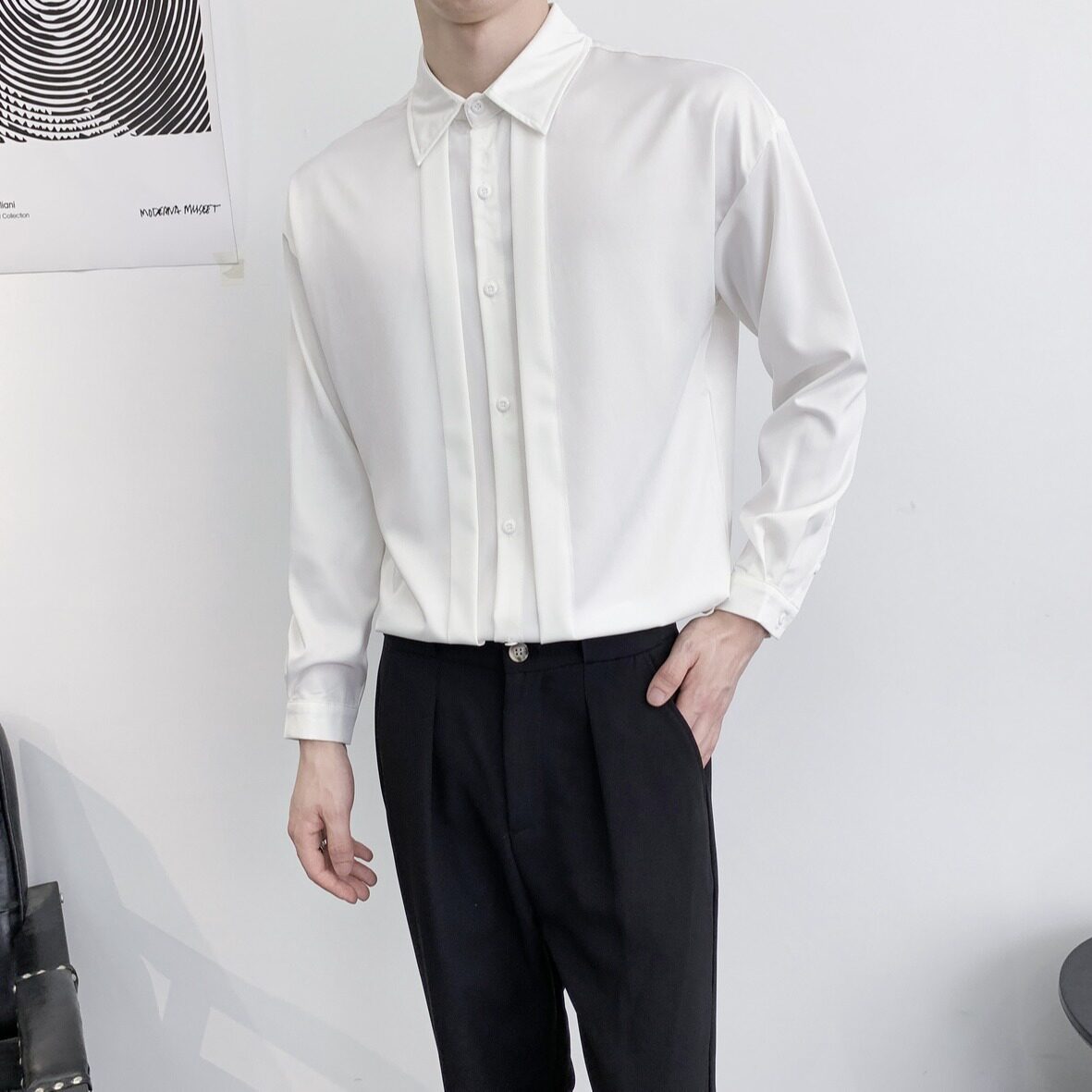 714A-D3040P48控69/2025春季宽松理发店工作服日系潮版制服,男装工装外套,星座714A（原电商C314）