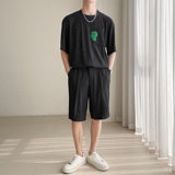 G6893P105控145轻熟风2025夏季潮版宽松休闲套装短袖T恤短裤一套，男装牛仔裤，星座714A（原电商C314）