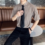 714A-D644P45/店主风2025夏季短袖衬衫条纹工作服衬衣休闲制服装，男装T恤，星座714A（原电商C314）