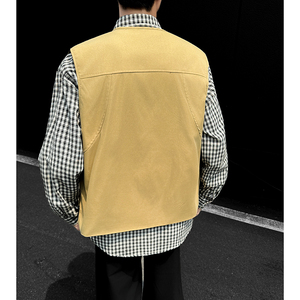 714A-M3092P55控89/2025秋季新款工装马甲多口袋户外日系坎肩男士图片