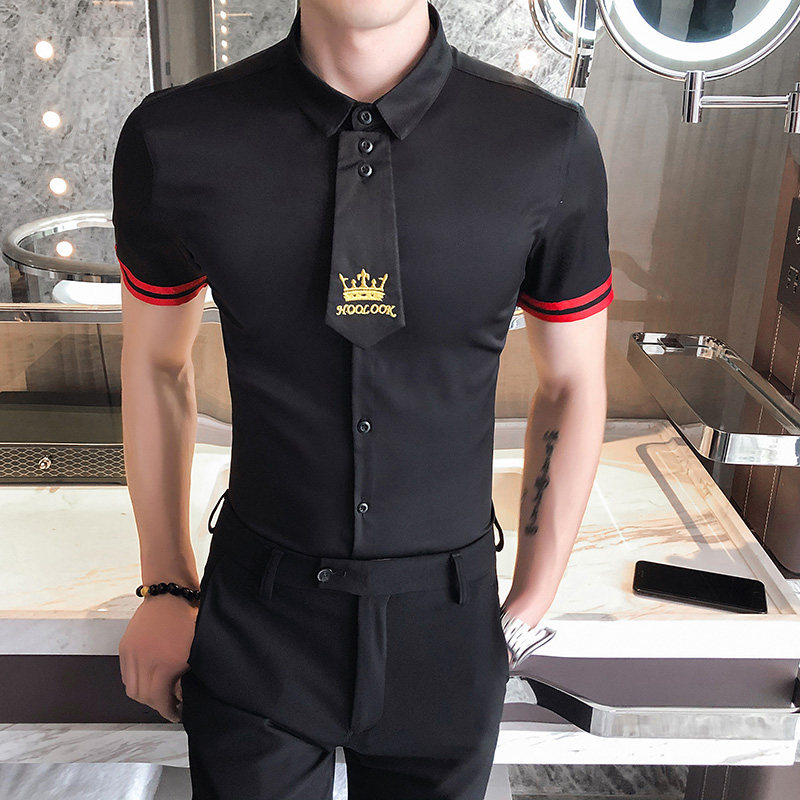714-C630P40/英伦酒店2025夏季男士韩版修身衬衫工作学生装S-5XL,男装衬衫,星座714(原C313)
