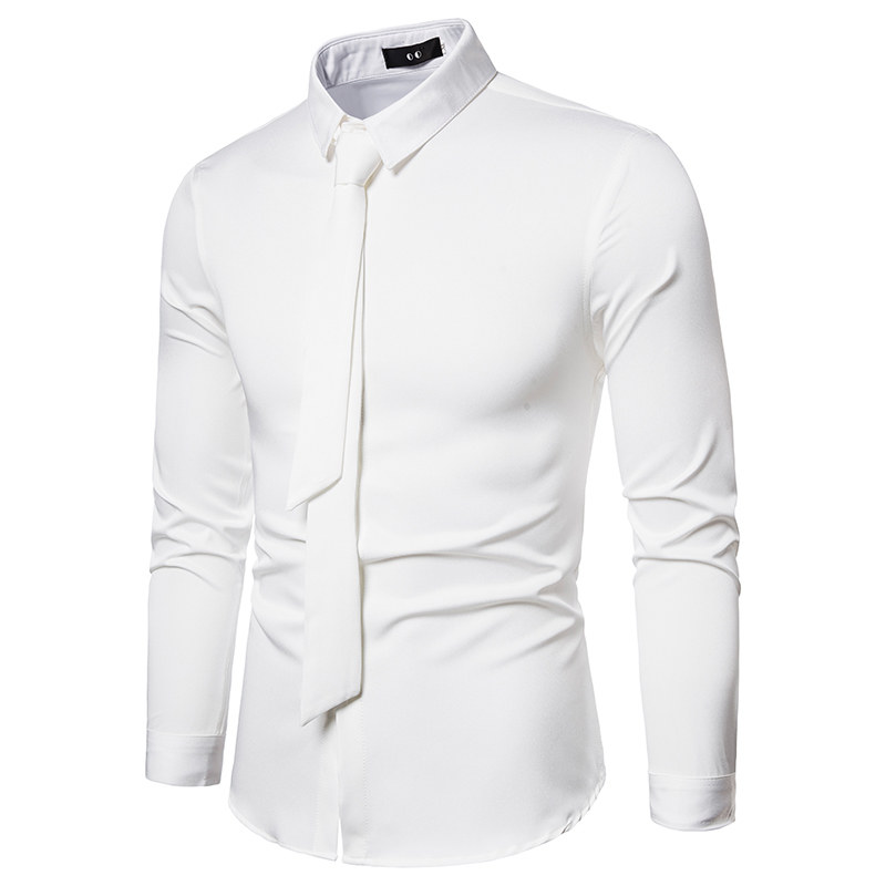 714A-D18特P35控59/2026春季长袖简约白衬衫理发店酒吧夜店工作服，男装衬衫，星座714A（原电商C314）