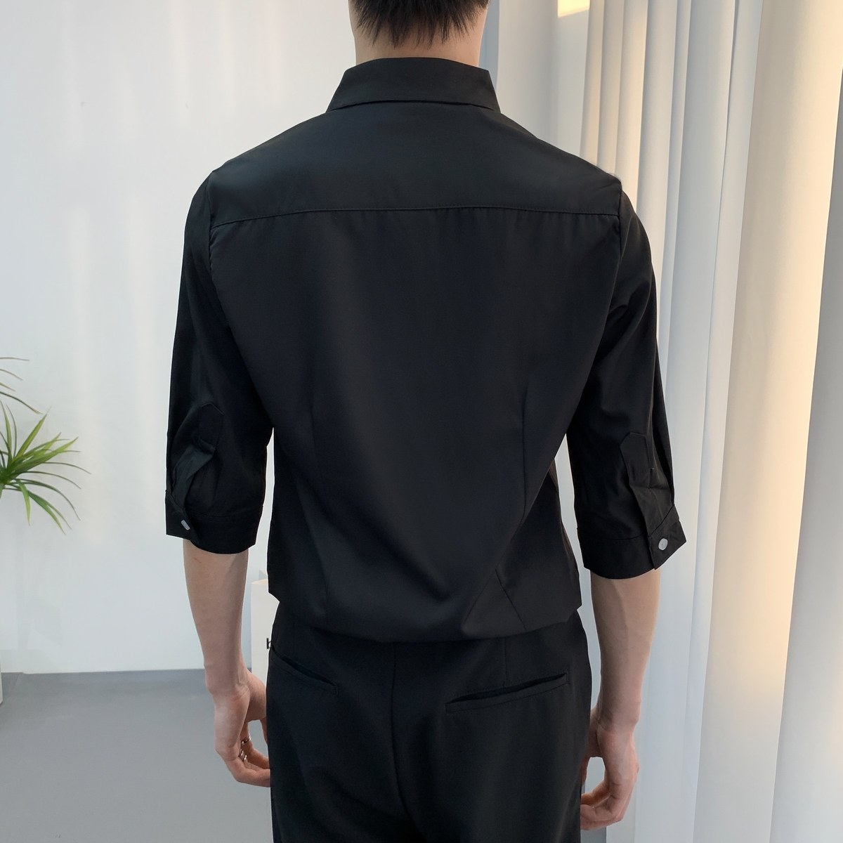714A-9329P40控59/2025夏季新款男中袖衬衫五分袖半袖工作服衬衫,男装T恤,星座714A（原电商C314）