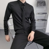 714A-D18特P35控59/2025秋季简约男士白衬衫理发店酒吧夜店工作服，男装衬衫，星座714A（原电商C314）