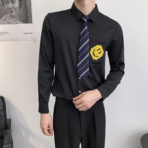 714A-C3068P40控69/2025秋季新团体衬衫发型师制服衬衣奶茶咖啡店图片