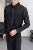 714A-D3035P45控69/2025秋季男士修身工作服衬衫领带条纹拼接衬衣，男装衬衫，星座714A（原电商C314）