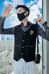 714A-H667P55控75/2025春季男士假两件衬衫简约制服ktv酒吧衬衣潮图片