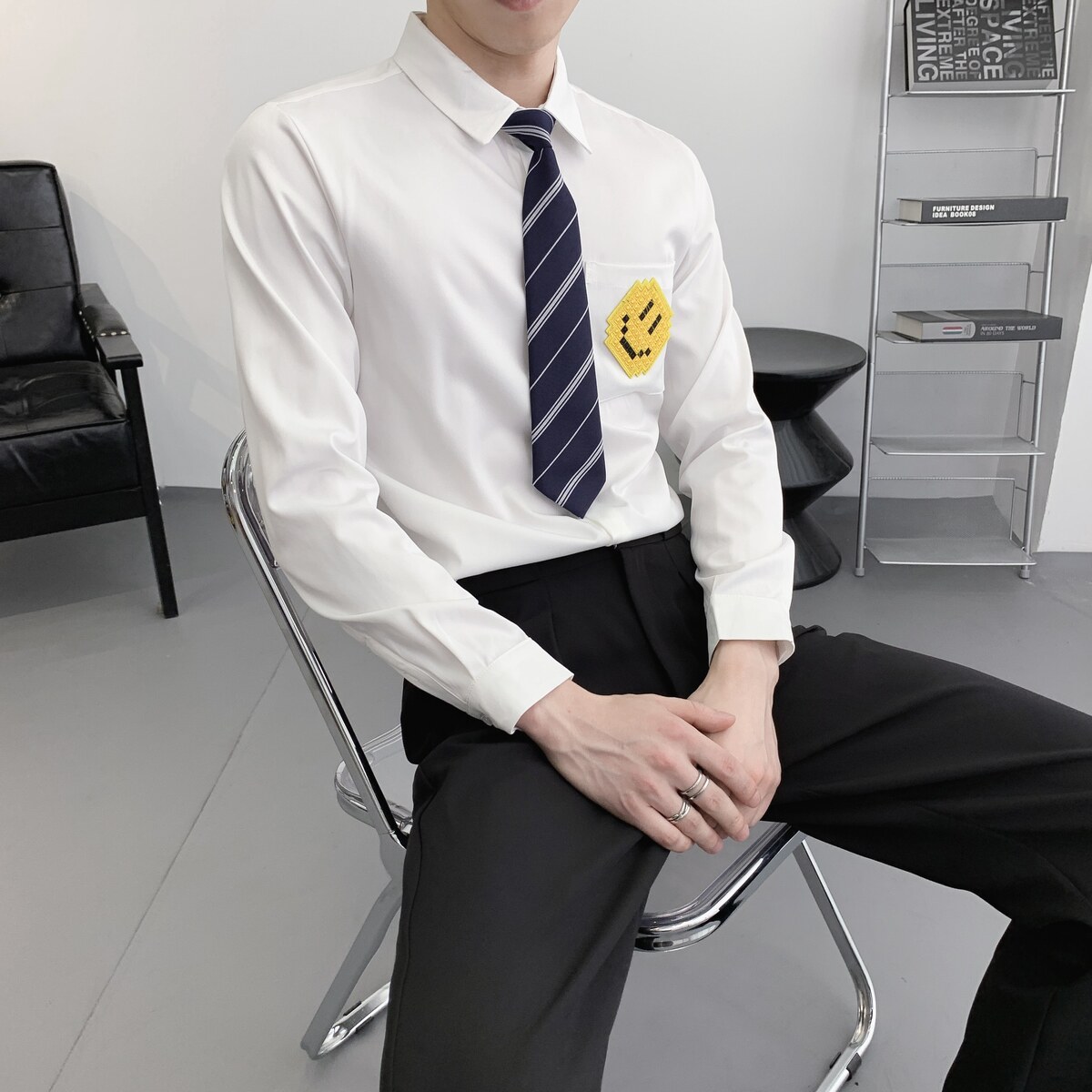 714A-C3068P40控69/2025秋季衬衫发型师制服衬衣奶茶咖啡店制服,男装衬衫,星座714A（原电商C314）