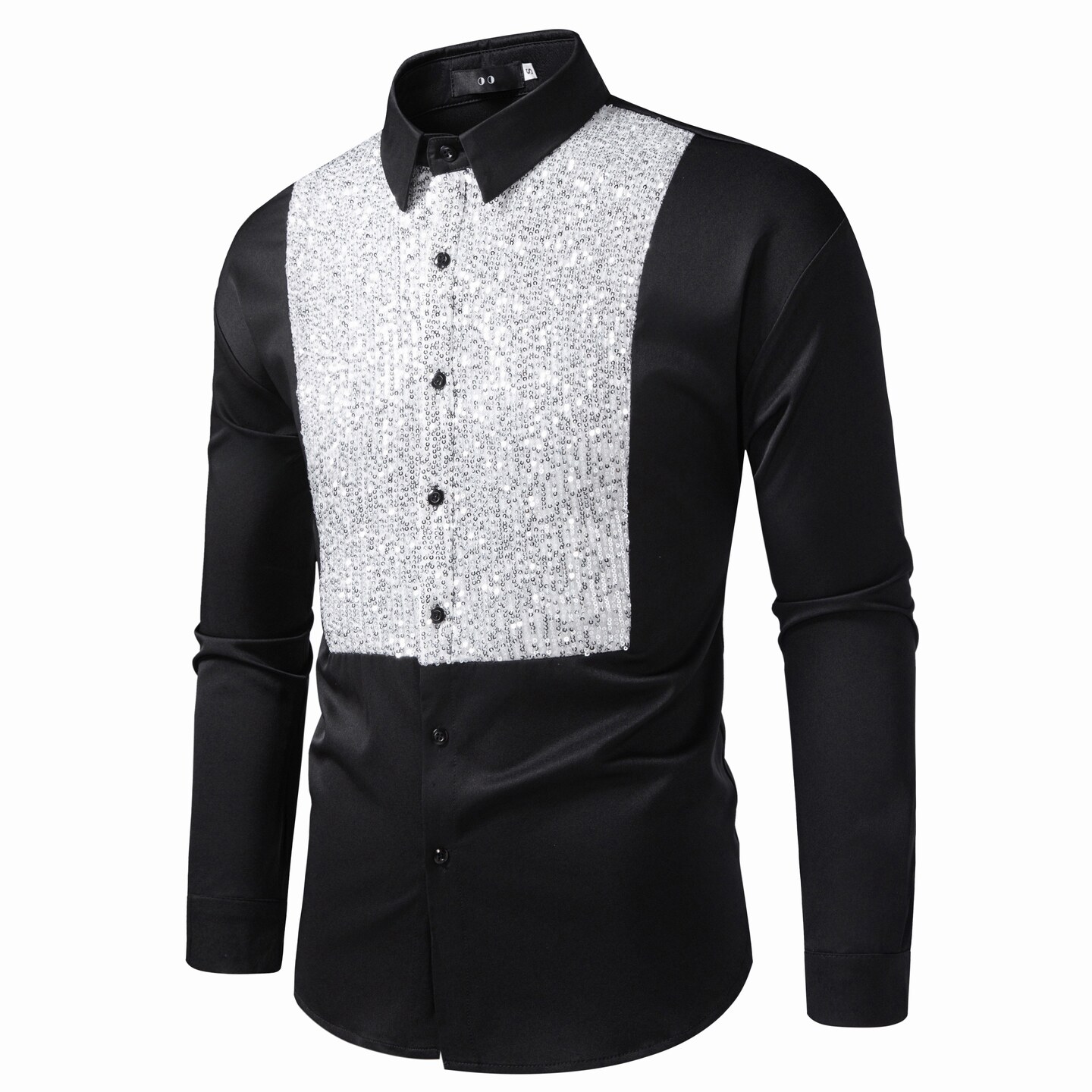 714A-H3033P55控69/2026春季新款亮片长袖衬衫潮版夜店中性风衬衣，男装衬衫，星座714A（原电商C314）