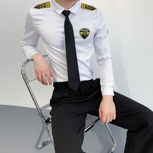 714A-D516P45控69/2025春季男士修身简约空少衬衫ktv少爷衬衣制服图片