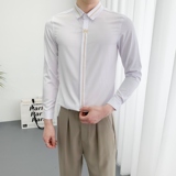 714A-D616P45控69/2025春季男士修身绣花衬衫工作服ktv少爷制服，男装衬衫，星座714A（原电商C314）