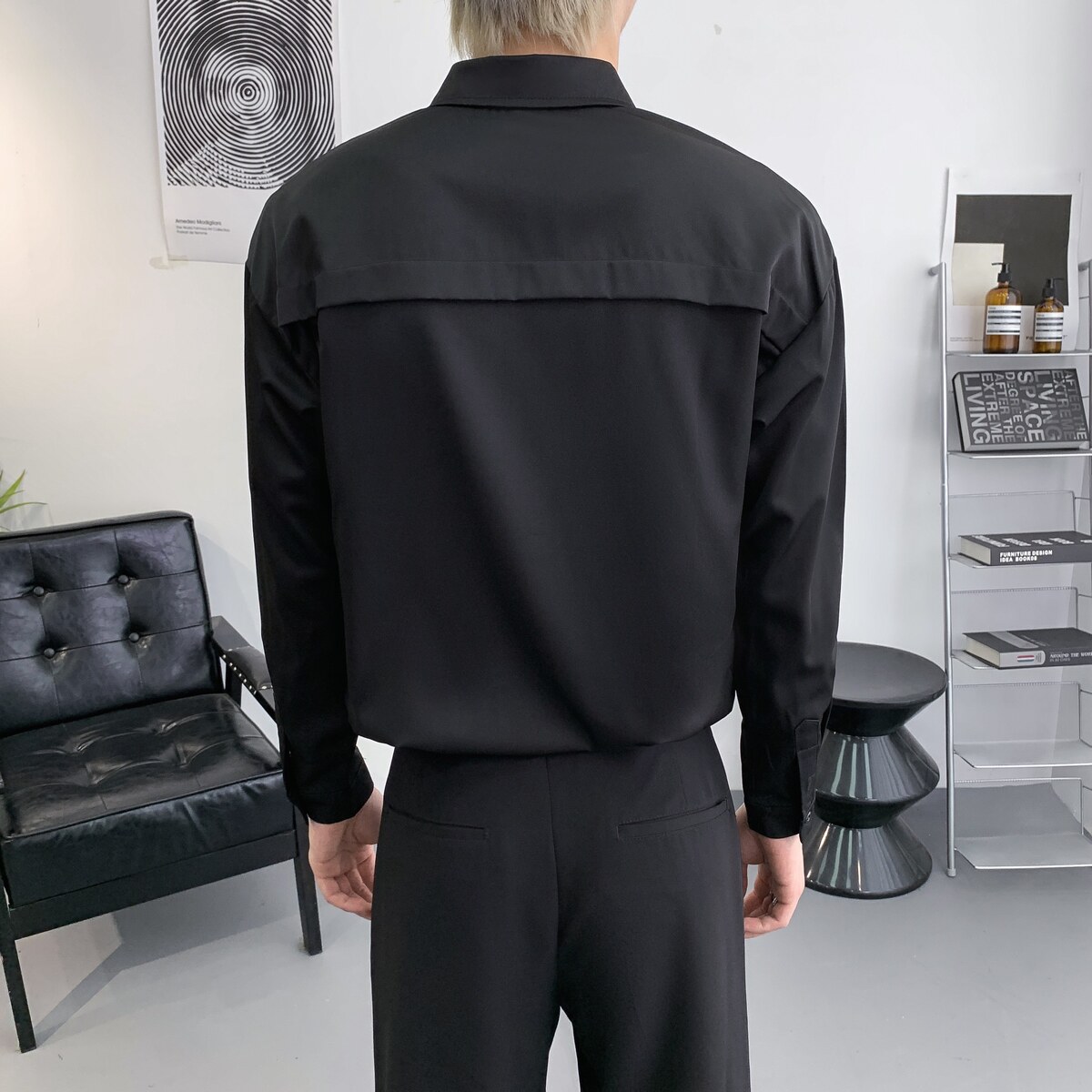 714A-D3040P48控69/2025春季宽松理发店工作服日系潮版制服,男装工装外套,星座714A（原电商C314）
