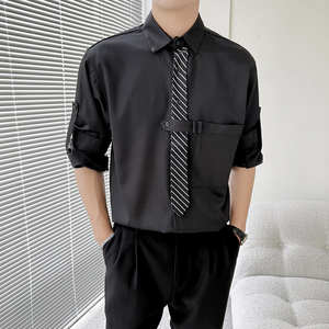 714A-H3009P55控75/轻熟风2025春型男工作服衬衫潮衬衣潮S-5XL图片