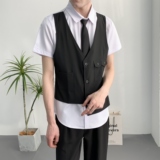 714A-H6003P55控78/2025夏季男女同款假两件工作服衬衫制服衬衣，男装衬衫，星座714A（原电商C314）