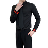 714A-D3038送黑领带P45控69/2025春季男士修身商务上班白衬衫制服，男装衬衫，星座714A（原电商C314）