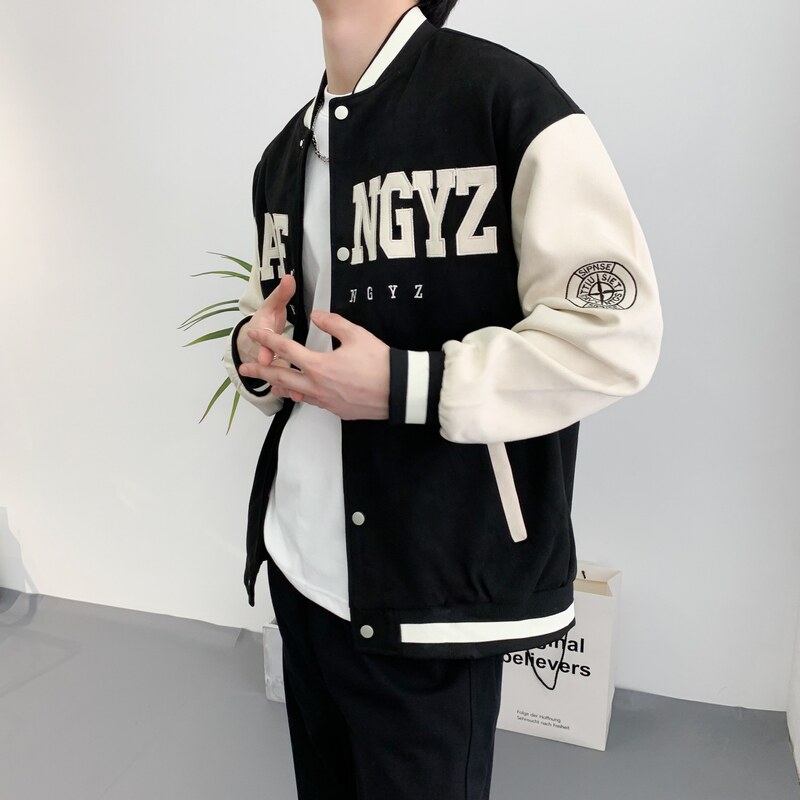 714A-W805P75控115/2025秋季韩版潮男青少年学生麂皮绒棒球服潮流，女装职业装，星座714A（原电商C314）