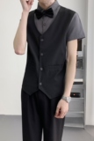 714A-H3057P55控79/2025新款夏季工作服衬衫假两件马甲制服，男装衬衫，星座714A（原电商C314）
