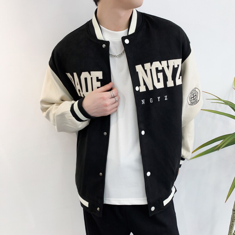 714A-W805P75控115/2025秋季韩版潮男青少年学生麂皮绒棒球服潮流,女装职业装,星座714A（原电商C314）