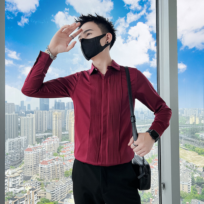 714A-9207P45控65/社会小伙2025春季修身衬衫团体制服衬衣伴郎服,男装衬衫,星座714A（原电商C314）