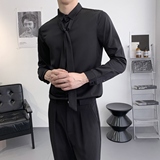 714A-D18特P35控59/2025秋季简约男士白衬衫理发店酒吧夜店工作服，男装衬衫，星座714A（原电商C314）