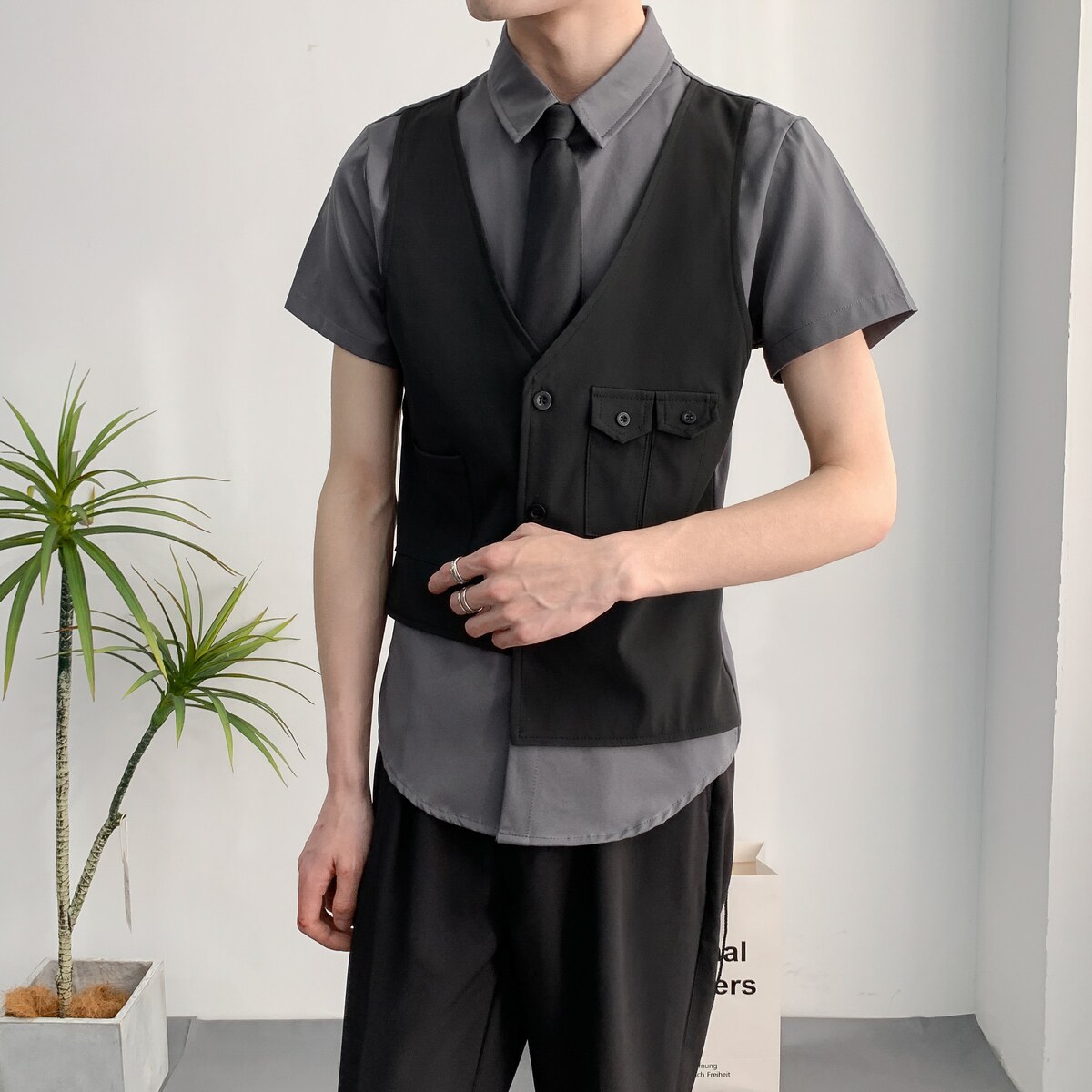 714A-H6003P55控78/2025夏季男女同款假两件工作服衬衫制服衬衣，男装衬衫，星座714A（原电商C314）