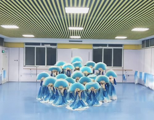 定做一条大河舞蹈源古典舞扇子舞服装演出服少儿群舞艺考演出服装