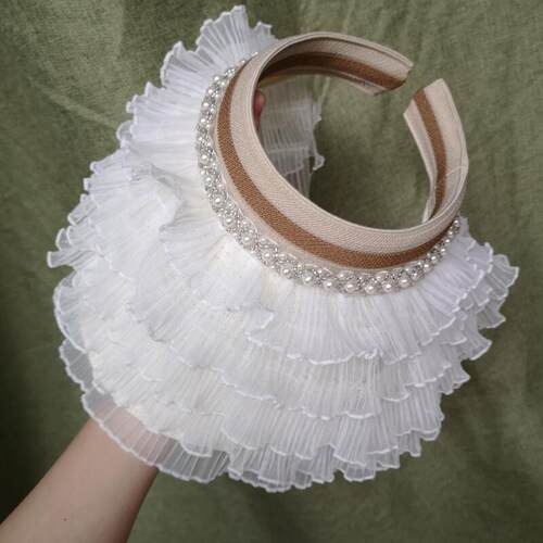 空顶帽出游小清新女夏小帽沿网纱