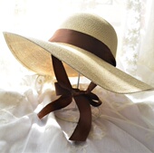 简约大气复古欧美时尚 草帽遮阳防晒女帽子出游逛街旅游系带蝴蝶结