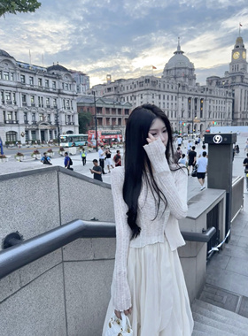 Yumeo钰 杏花雨落 透透感小罩衫防晒短款上衣