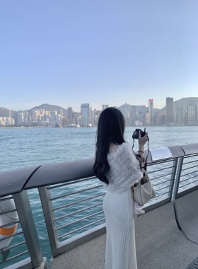 Yumeo钰 港岛日落～兔兔真毛皮草外套斗篷上衣披肩