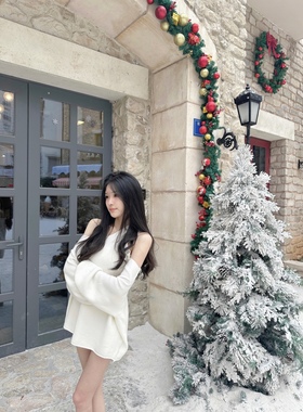 Yumeo钰 栀花清梦 纯纯露肩大毛衣