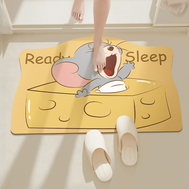 卡通硅藻泥速干软地垫浴室卫生间门口吸水防滑脚垫洗手间厕所地毯