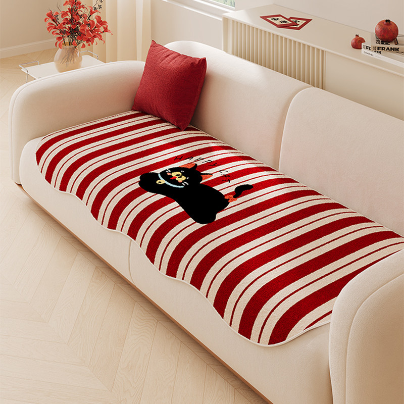 卡通沙发垫四季通用沙发坐垫子保暖防滑坐垫红色新年喜庆加厚盖布,居家布艺,沙发垫,淘宝优惠券,粉丝福利购,淘宝优惠卷