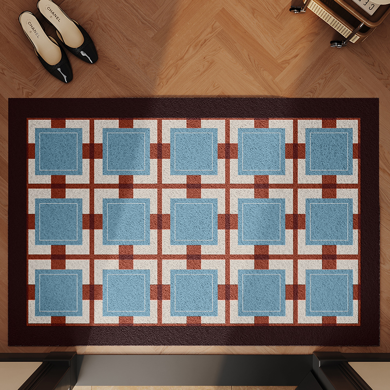 复古入户门地垫玄关门口换鞋地毯蹭土防滑耐脏可裁剪丝圈家用脚垫