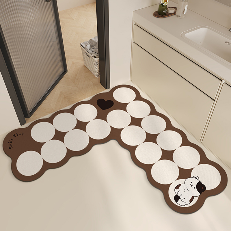 L型浴室地垫吸水垫家用防滑脚垫卫生间厨房厕所门口地毯防摔垫子