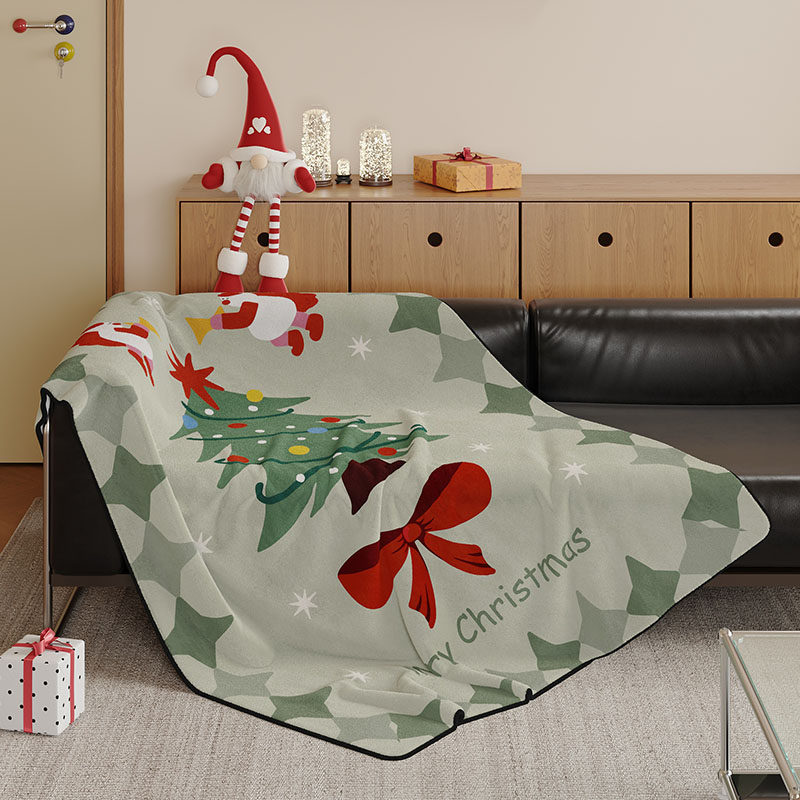圣诞法兰绒毛毯冬季加厚盖毯办公室午睡沙发小毯子卧室装饰毛毯子,床上用品,休闲毯/毛毯/绒毯,淘宝优惠券,粉丝福利购,淘宝优惠卷