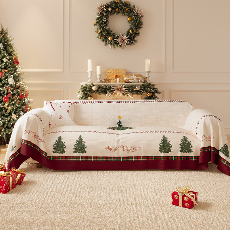 圣诞沙发巾沙发盖布2025新款全盖高级感防滑全盖全包沙发套罩盖毯