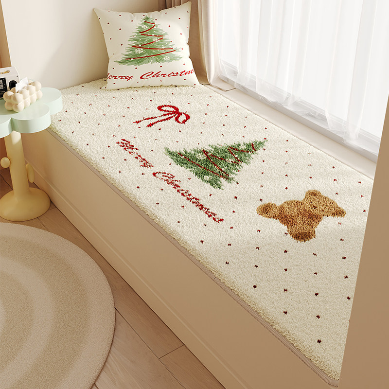 圣诞飘窗垫毯毛绒窗台垫仿羊绒装饰四季通用卧室榻榻米床边毯坐垫,居家布艺,飘窗垫,淘宝优惠券,粉丝福利购,淘宝优惠卷