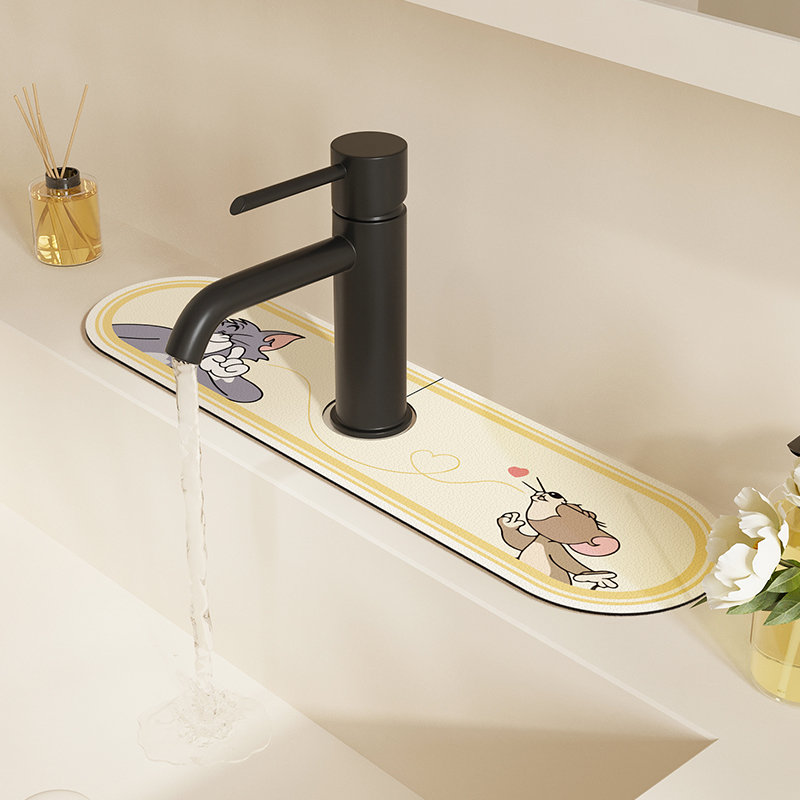 硅藻泥水龙头吸水垫洗手台家用厨房窄垫水池沥水垫防溅水耐脏浴室