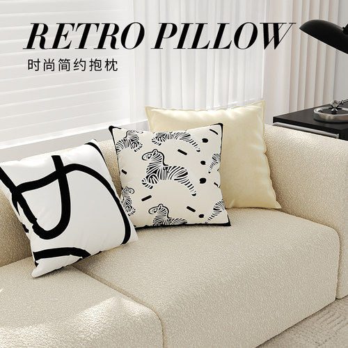 北欧沙发抱枕客厅含芯枕套ins风现代简约装饰黑白高级感现代轻奢