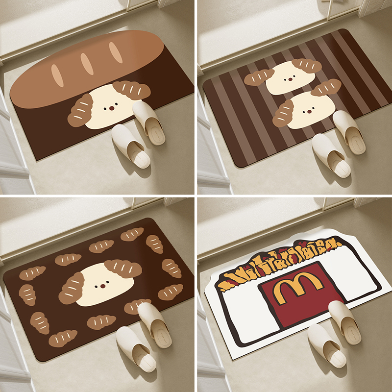 美拉德浴室地垫硅藻泥吸水垫卫生间脚垫洗手间厕所入户门口防滑垫