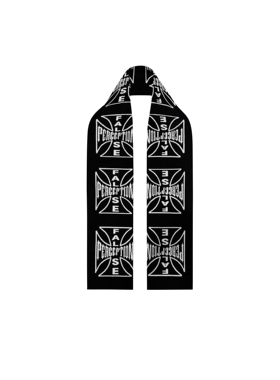 False Perception 双面十字Logo 羊毛 绒线围巾