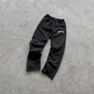 Askyurself 卷轴Logo卫裤简约休闲裤 水洗黑