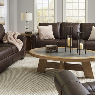 Ashley爱室丽家居美式 牛皮沙发客厅家具皮艺沙发5210