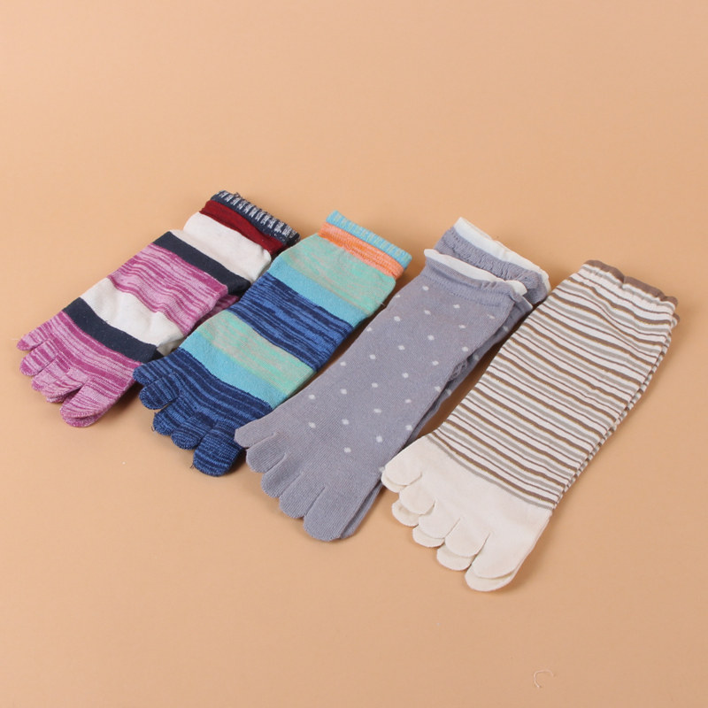 日单女款中筒五指袜纯棉田园碎花彩条撞色吸汗防脚气分趾袜休闲袜,女士内衣/男士内衣/家居服,中筒袜,淘宝优惠券,粉丝福利购,淘宝优惠卷