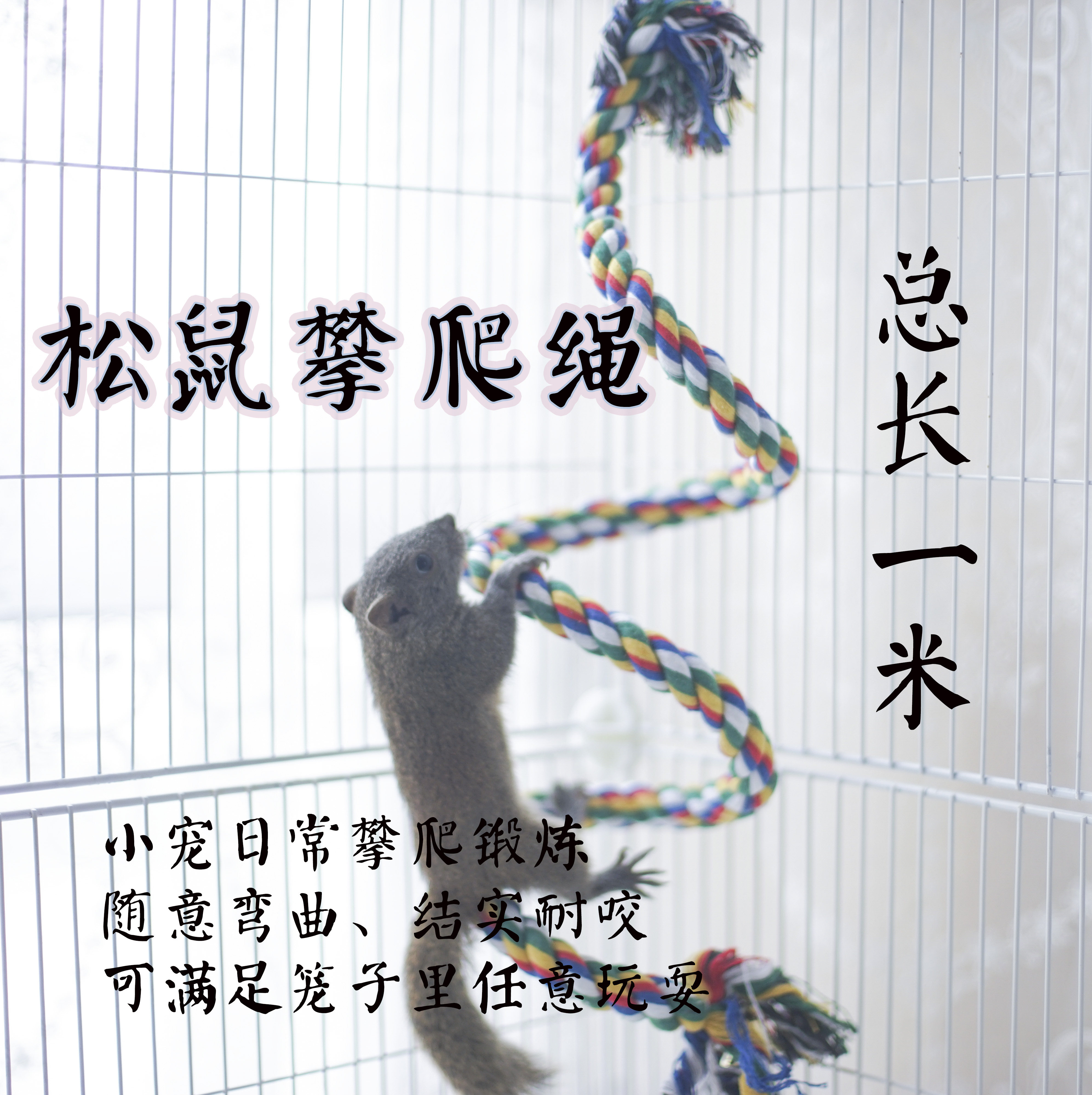 松鼠玩具仓鼠秋千花枝鼠蜜袋鼯攀爬玩具鹦鹉爬藤绵棉绳 吊绳用品