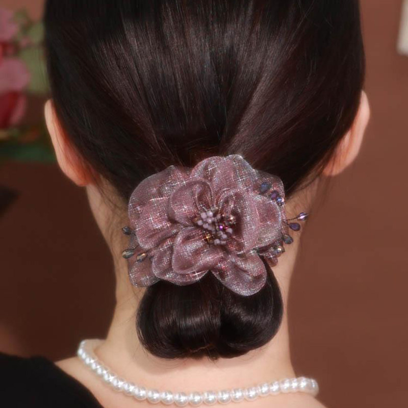 头花欧根纱大肠发圈女高级感发绳