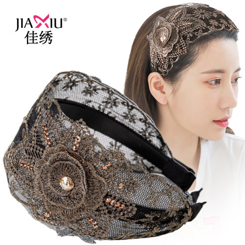 蕾丝宽边发箍女头饰简约发卡